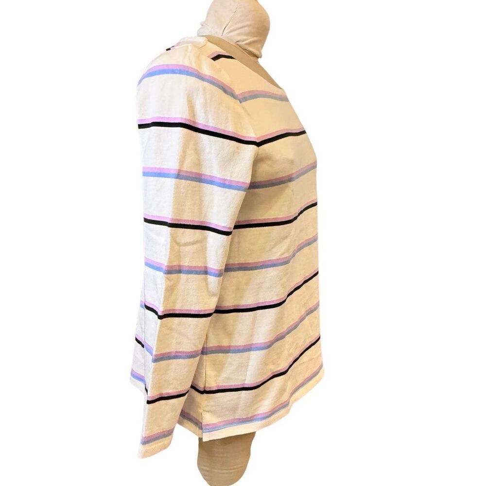 Talbots Striped Cotton Multicolor Long Sleeve Boatneck Pullover Shirt LP Set of - Picture 10 of 16